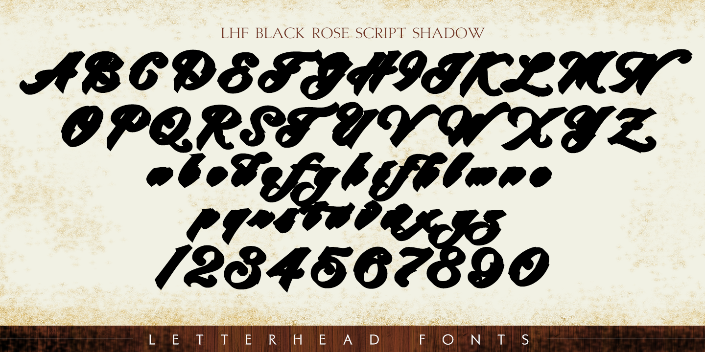 Przykład czcionki LHF Black Rose Script Script